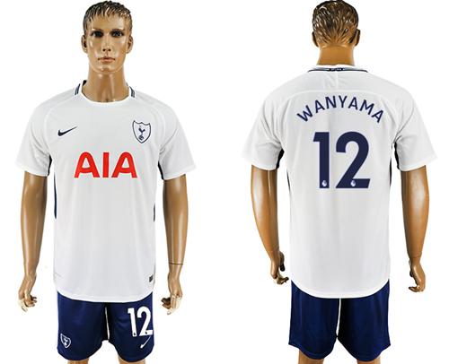 Tottenham Hotspur #12 Wanyama White/Blue Soccer Club Jersey - Click Image to Close